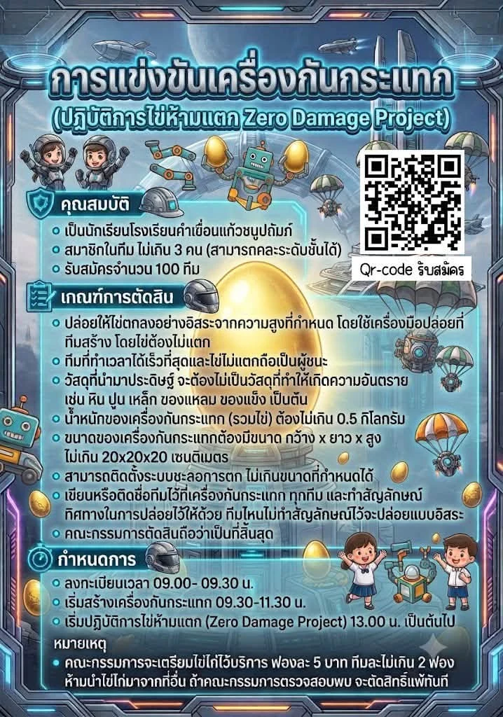 การแข่งขันเครื่องกันกระแทก “Zero Damage Project ปฏิบัติการไข่ห้ามแตก ”