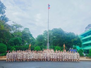 ร่วมกิจกรรมเข้าแถวเคารพธงชาติและร้องเพลงชาติไทย เนื่องใน “วันพระราชทานธงชาติไทย (Thai National Flag Day)”